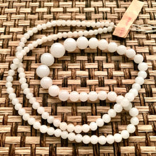 Load image into Gallery viewer, Vintage Japan graduated glass bead strand white alabaster 18" 2pc