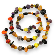 Load image into Gallery viewer, Halloween botanicals Czech glass bead mix flowers, leaves, acorns pumpkins 78pc #2