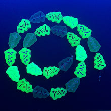 Load image into Gallery viewer, Czech glass Christmas tree bead sampler mix greens 24pc 17x12mm