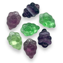 Load image into Gallery viewer, Czech glass grape fruit beads 12pc green purple mix #2