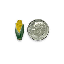 Load image into Gallery viewer, Tiny corn ear vegetable beads Peruvian ceramic 4pc 17x7mm