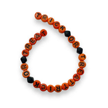 Load image into Gallery viewer, Czech glass Halloween "TRICK OR TREAT" word letter beads 2 sets