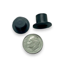 Load image into Gallery viewer, Miniature black top hats acrylic 20pc 10x16mm NO HOLE