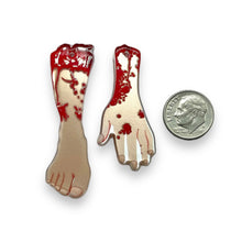Load image into Gallery viewer, Halloween bloody severed limb arms & legs pendants acrylic 4pc