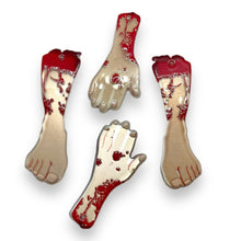 Load image into Gallery viewer, Halloween bloody severed limb arms & legs pendants acrylic 4pc