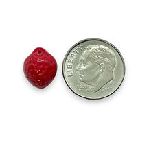 Load image into Gallery viewer, Czech glass strawberry fruit bead mix 24pc red pink & crystal