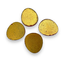 Load image into Gallery viewer, Vintage W. German Glass red strawberry stone Cabochon 4pc 19x17mm