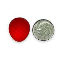 Load image into Gallery viewer, Vintage W. German Glass red strawberry stone Cabochon 4pc 19x17mm