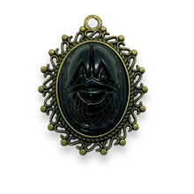 Load image into Gallery viewer, Vintage Japan Glass Scarab beetle Flatback Cabochon 2pc oval 25x18mm