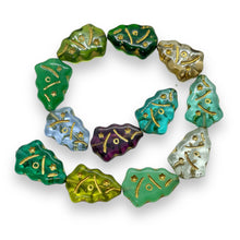 Load image into Gallery viewer, Czech glass Christmas tree bead multicolor sampler mix 12pc