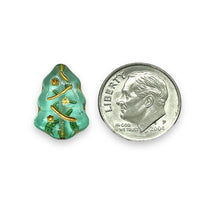 Load image into Gallery viewer, Czech glass Christmas tree bead multicolor sampler mix 12pc