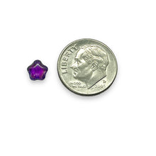 Load image into Gallery viewer, Czech glass tiny star beads 50pc blue purple magic 6mm