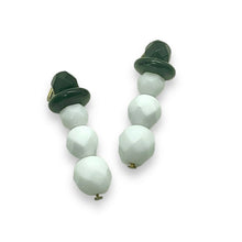 Load image into Gallery viewer, Czech glass Christmas snowman beads 8 sets 22mm