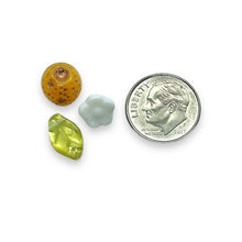 Load image into Gallery viewer, Czech glass orange fruit beads mix 36pc leaves and flowers #2