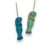 Load image into Gallery viewer, Czech glass blue Hawaii mermaid beads mix 10pc