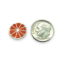 Load image into Gallery viewer, Tiny orange fruit beads Peruvian ceramic 4pc 13x7mm