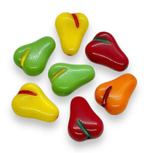 Load image into Gallery viewer, Vintage Czech glass flat pear fruit beads mix 16pc