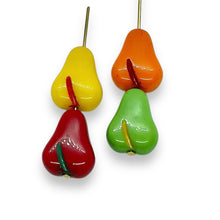 Load image into Gallery viewer, Vintage Czech glass flat pear fruit beads mix 16pc