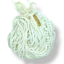 Load image into Gallery viewer, Vintage Japan graduated glass bead strand white alabaster 18" 2pc