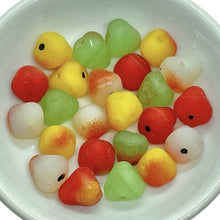 Load image into Gallery viewer, Czech glass pear fruit salad beads mix 24pc green red yellow & white