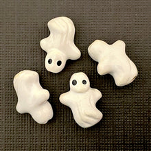 Load image into Gallery viewer, Peruvian ceramic tiny white ghost beads 4pc 14x11mm-Orange Grove Beads