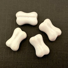 Load image into Gallery viewer, Peruvian ceramic tiny Halloween or dog bone beads 4pc 12x8mm-Orange Grove Beads