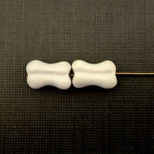 Load image into Gallery viewer, Tiny Halloween or dog bone beads Peruvian ceramic 4pc 12x8mm