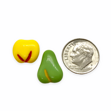 Load image into Gallery viewer, Czech glass flat fruit salad beads 16pc apples, pears, peaches+