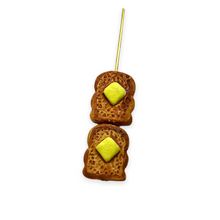 Load image into Gallery viewer, Tiny french toast food beads Peruvian ceramic 4pc 13x10mm