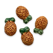 Load image into Gallery viewer, Hand painted ceramic red devil head Halloween beads 4pc 13x10mm-Orange Grove Beads