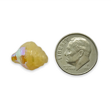 Load image into Gallery viewer, Czech glass conch seashell shell beads 8pc vanilla beige AB 15x12mm #19