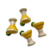 Load image into Gallery viewer, Peruvian ceramic tiny pineapple lime margarita drink beads 4pc 15x12mm-Orange Grove Beads