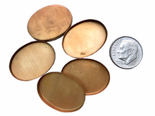 Load image into Gallery viewer, Vintage brass oval flatback cabochon bezel setting 4pc 25x18mm