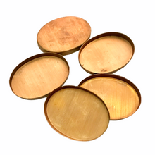 Load image into Gallery viewer, Vintage brass oval flatback cabochon bezel setting 4pc 18x15mm-Orange Grove Beads