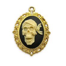 Load image into Gallery viewer, Gold tone cabochon flatback pendant setting for 18x25mm stone 4pc