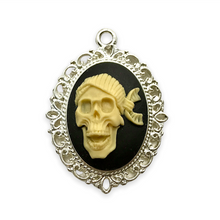 Load image into Gallery viewer, Silver tone cabochon flatback pendant setting for 18x25mm stone 4pc