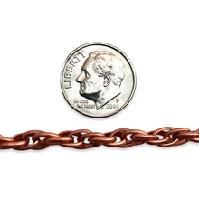 Load image into Gallery viewer, 5mm twisted oval copper coated steel link chain 2 feet