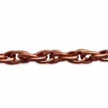 Load image into Gallery viewer, 5mm twisted oval copper coated steel link chain 2 feet-Orange Grove Beads