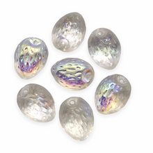 Load image into Gallery viewer, Czech glass almond nut shaped beads 12pc crystal AB 14mm-Orange Grove Beads