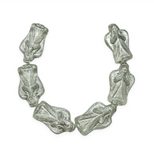 Load image into Gallery viewer, Czech glass angel beads 6pc 23x13mm crystal silver #4