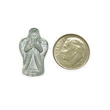 Load image into Gallery viewer, Czech glass angel beads 6pc 23x13mm crystal silver #4