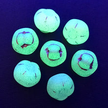 Load image into Gallery viewer, Czech glass apple fruit beads 10pc matte opaline white copper 12mm UV