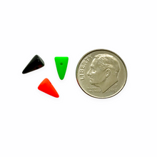 Load image into Gallery viewer, Czech glass baby spike cone beads 30pc Halloween mix neon green orange black 8x5mm