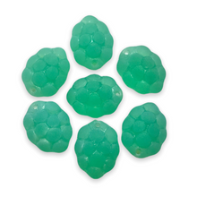 Load image into Gallery viewer, Czech glass raspberry berry grape fruit beads 12pc blue green opaline matte UV glow-Orange Grove Beads