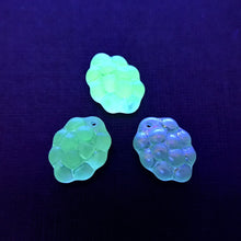 Load image into Gallery viewer, Czech glass berry fruit beads 12pc translucent green AB UV glow