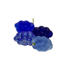 Load image into Gallery viewer, Czech glass berry grape fruit beads mix 12pc shades of blue 14x10mm