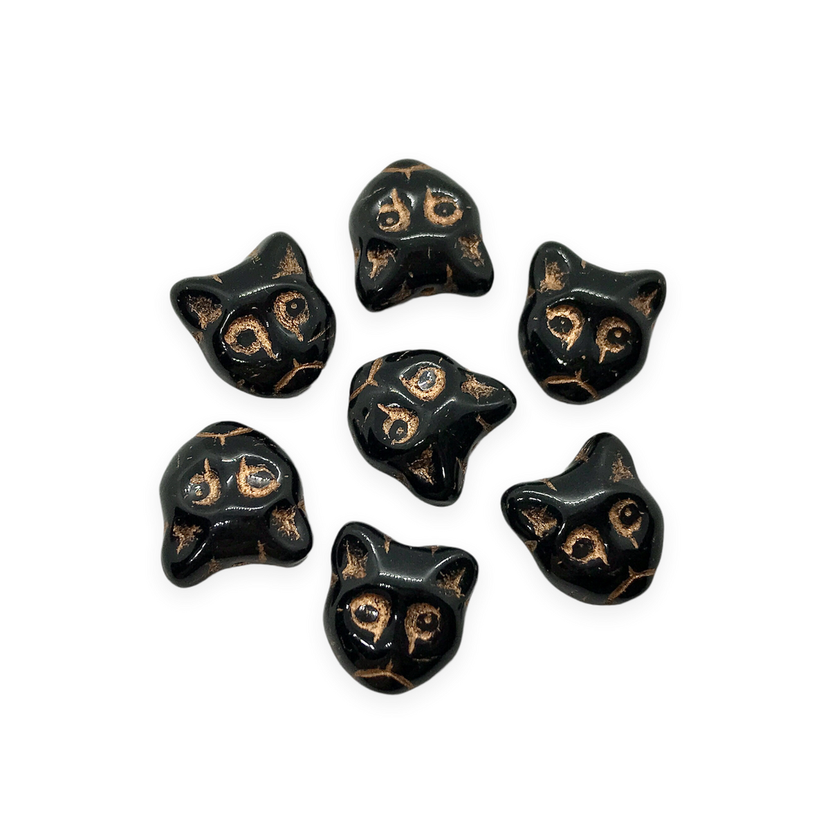 Black Cat Beads (24pc) #PBC052