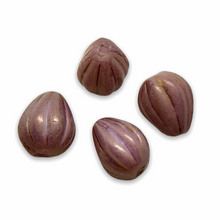 Load image into Gallery viewer, Czech glass chunky melon teardrop beads 12pc mauve purple 12x9mm-Orange Grove Beads