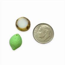 Load image into Gallery viewer, Coconut lime fruit Czech glass beads mix 12pc #3