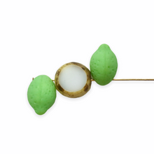 Load image into Gallery viewer, Coconut lime fruit Czech glass beads mix 12pc #3